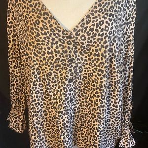 🔥⬇️NWT- “Divided” Leopard print Blouse-Marked Down